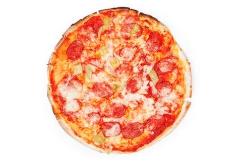 Pizza isolated on white background Stock Photos