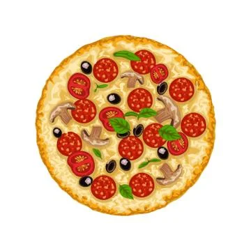 Pizza isolated on white Stock Illustration