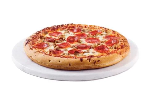 Pizza isolated on white Stock Photos