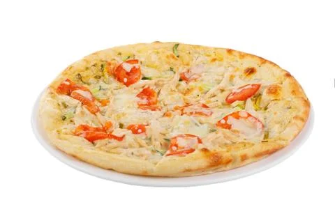 Pizza isolated white Stock Photos