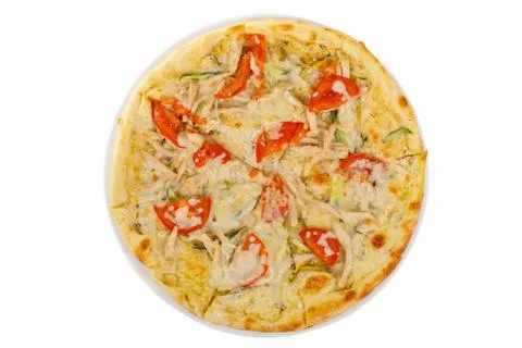 Pizza isolated white Stock Photos