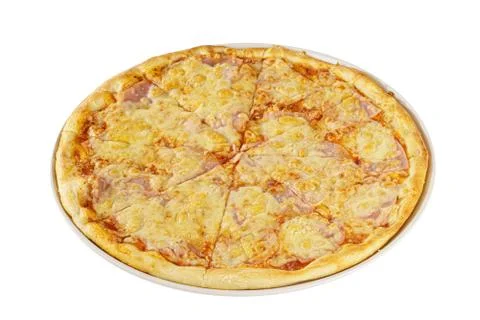 Pizza isolated white Stock Photos