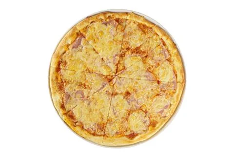 Pizza isolated white Stock Photos