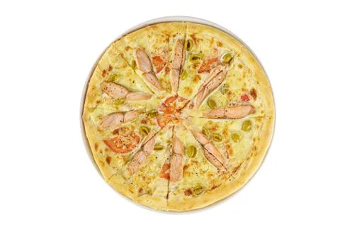 Pizza isolated white Stock Photos