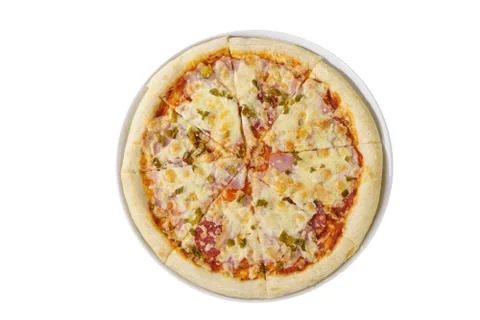 Pizza isolated white Stock Photos