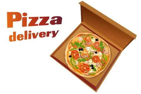 Pizza italian background Stock Illustration