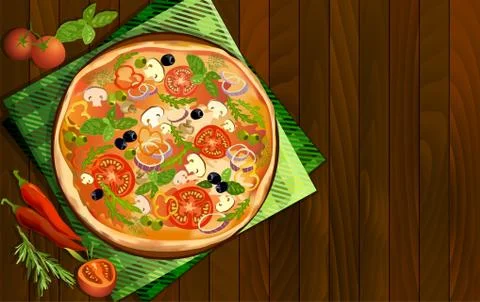 Pizza italian background 스톡 일러스트