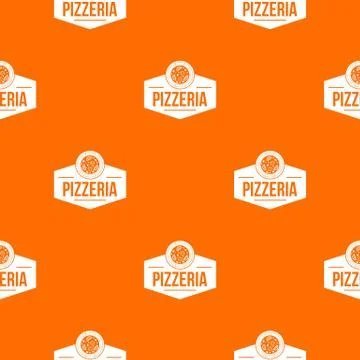 Pizza italian pattern vector orange Stock Illustration