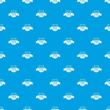 Pizza king pattern seamless blue Stock Illustration