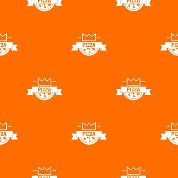 Pizza king pattern vector orange Stock Illustration