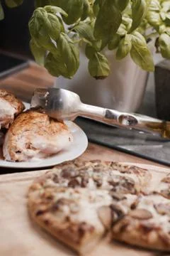 Pizza in the kitchen Stock Photos
