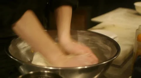Pizza Kneading - HD Stock Footage 15301914