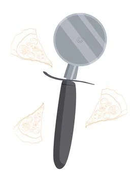 Pizza knife isolated on white background. Vector illustration. Stock Illustration