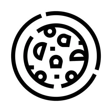 Pizza line art icon representing fast food concept Stock Illustration