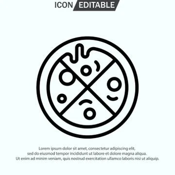 Pizza line icon, outline vector logo illustration Stock Illustration
