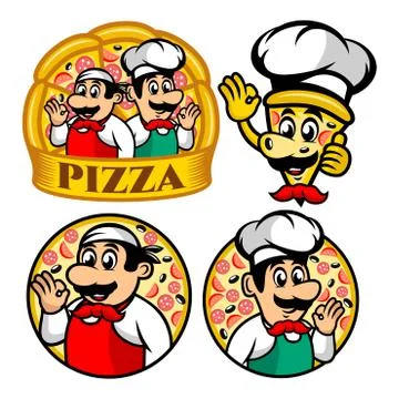 Pizza Logo Mascot Stock Illustration