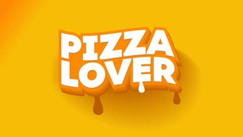 Pizza Lover Text Stock Illustration