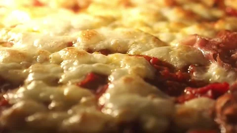 Pizza macro in oven Stock Footage 143482780