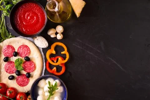 Pizza making background Stock Photos