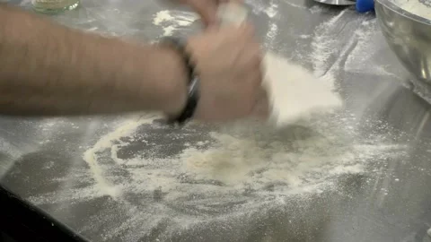 Pizza Making Dough Stock Footage 131985697