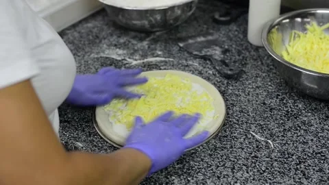 Pizza making process Stock Footage 143666424