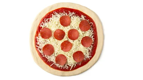 Pizza Making Stop Motion Ingredients on White Background Stock Footage 135684648