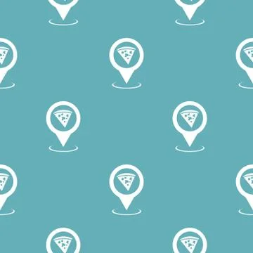 Pizza map pointer pattern seamless blue 스톡 일러스트