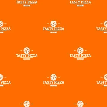 Pizza meat pattern vector orange Illustrazione stock