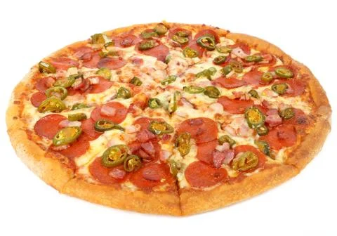 Pizza with meat Stock Photos