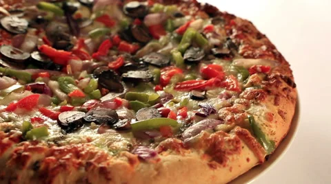 Pizza Medium shot edge 스톡 동영상 30473096
