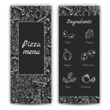 Pizza menu doodle style Stock Illustration