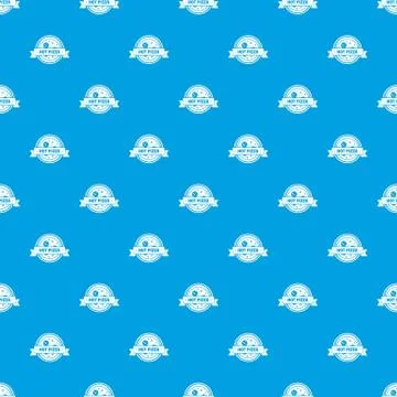 Pizza menu pattern seamless blue Stock Illustration