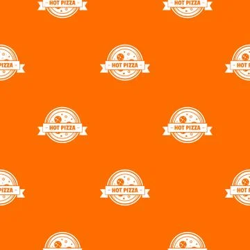 Pizza menu pattern vector orange Stock Illustration