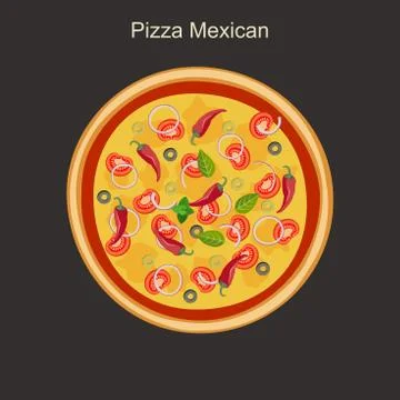 Pizza mexican Stock Illustration