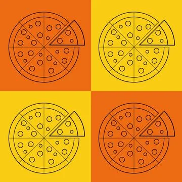 Pizza with missing slice vector pattern Stock Illustration