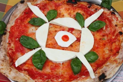 Pizza with mozzarella Stock Photos