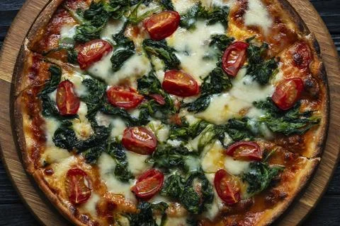 Pizza mozzarella top view Stock-Fotos