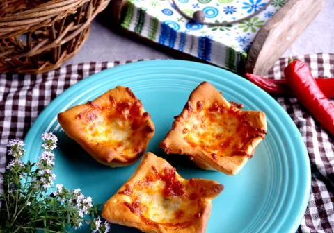 Pizza muffins Stock Photos