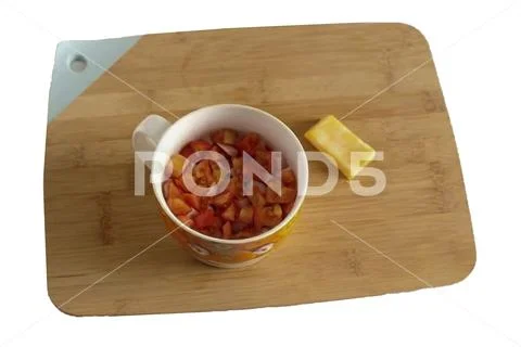Pizza in a mug in the microwave white background 5 of 7 Stock Photos