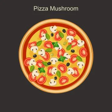 Pizza mushroom Stock Illustration