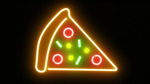 Pizza neon sign. 스톡 동영상 143129166