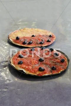 Pizza with olives Stock Photos