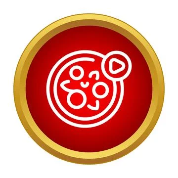 Pizza order app red button icon illustration Stock Illustration
