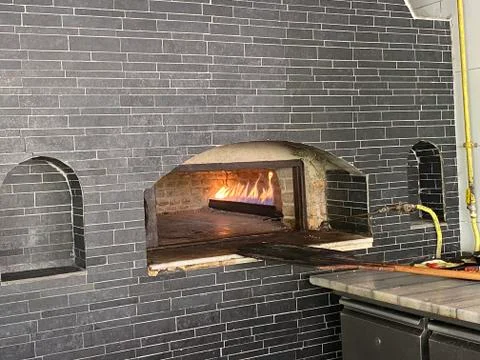 Pizza oven background Stock-Fotos