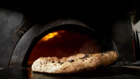 Pizza in the oven being cooked Stock Footage 167701367