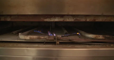 Pizza Oven Fire Stock Footage 137288334