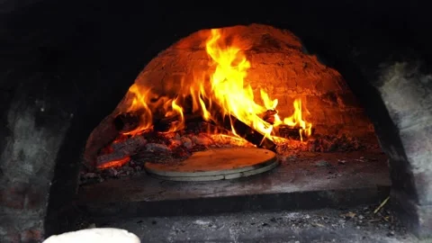 Pizza oven fire Stock Footage 231050024
