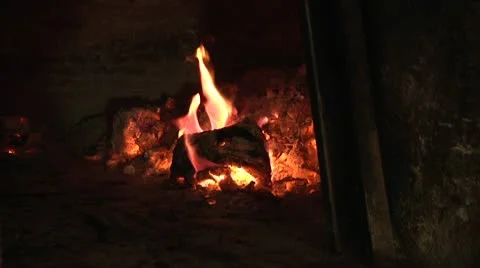 Pizza Oven, Flames. Stock-Footage 8995474
