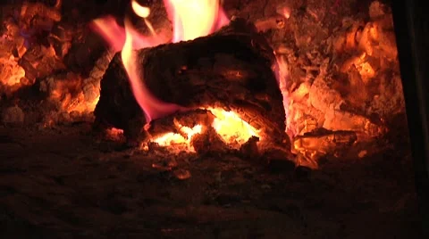 Pizza Oven, Flames. Stock Footage 8995671