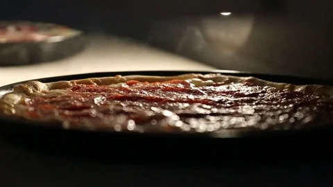 Pizza in the oven Stock Footage 83546016